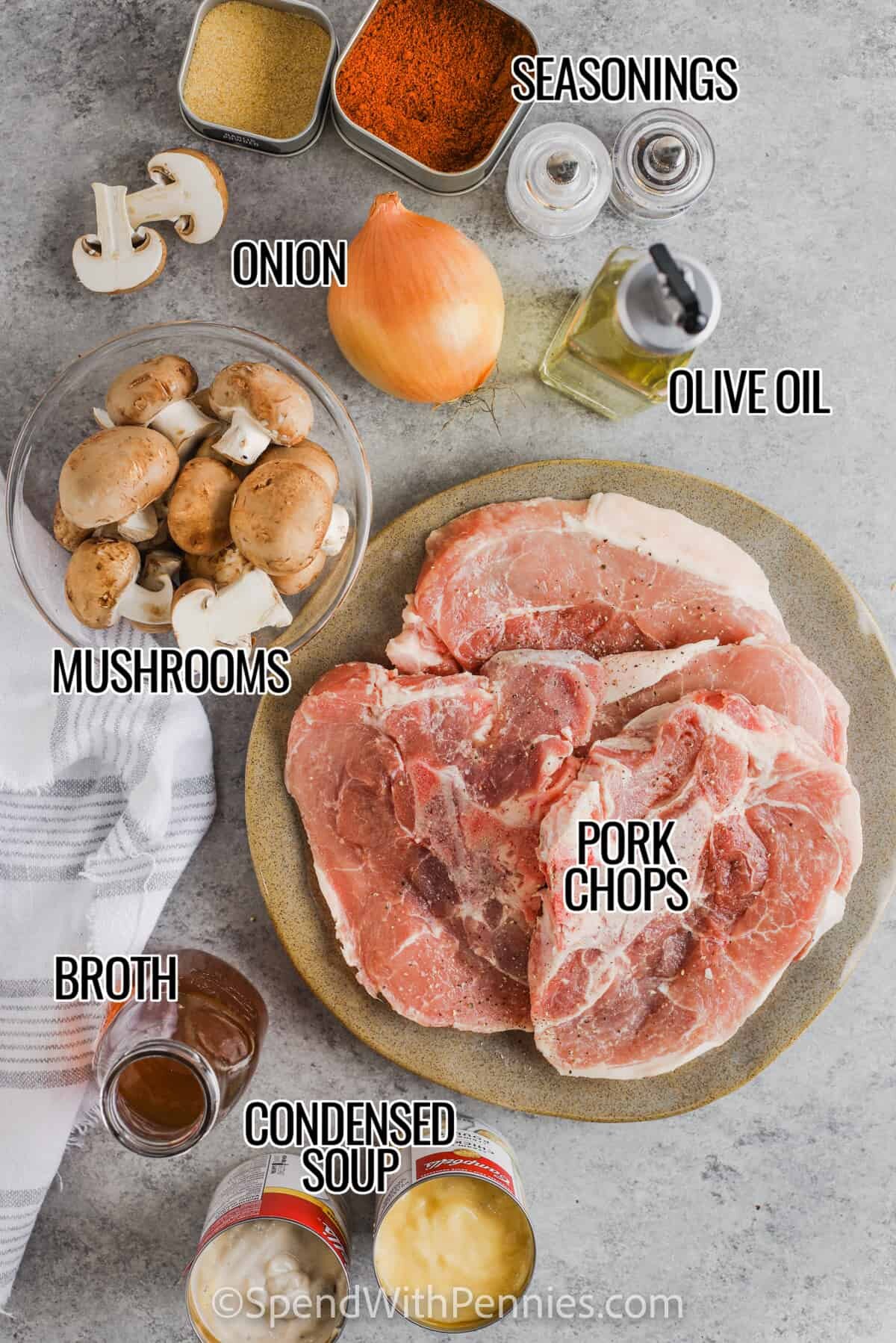 Ingredients for Crock Pot Pork Chops