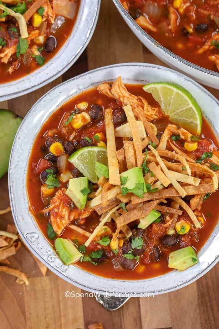 chicken tortilla soup with lime