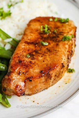 close up ofAir Fryer Pork Chops