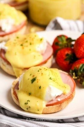 plated Homemade Eggs Benedict