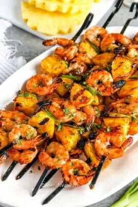 Shrimp Kabobs with juicy pineapple