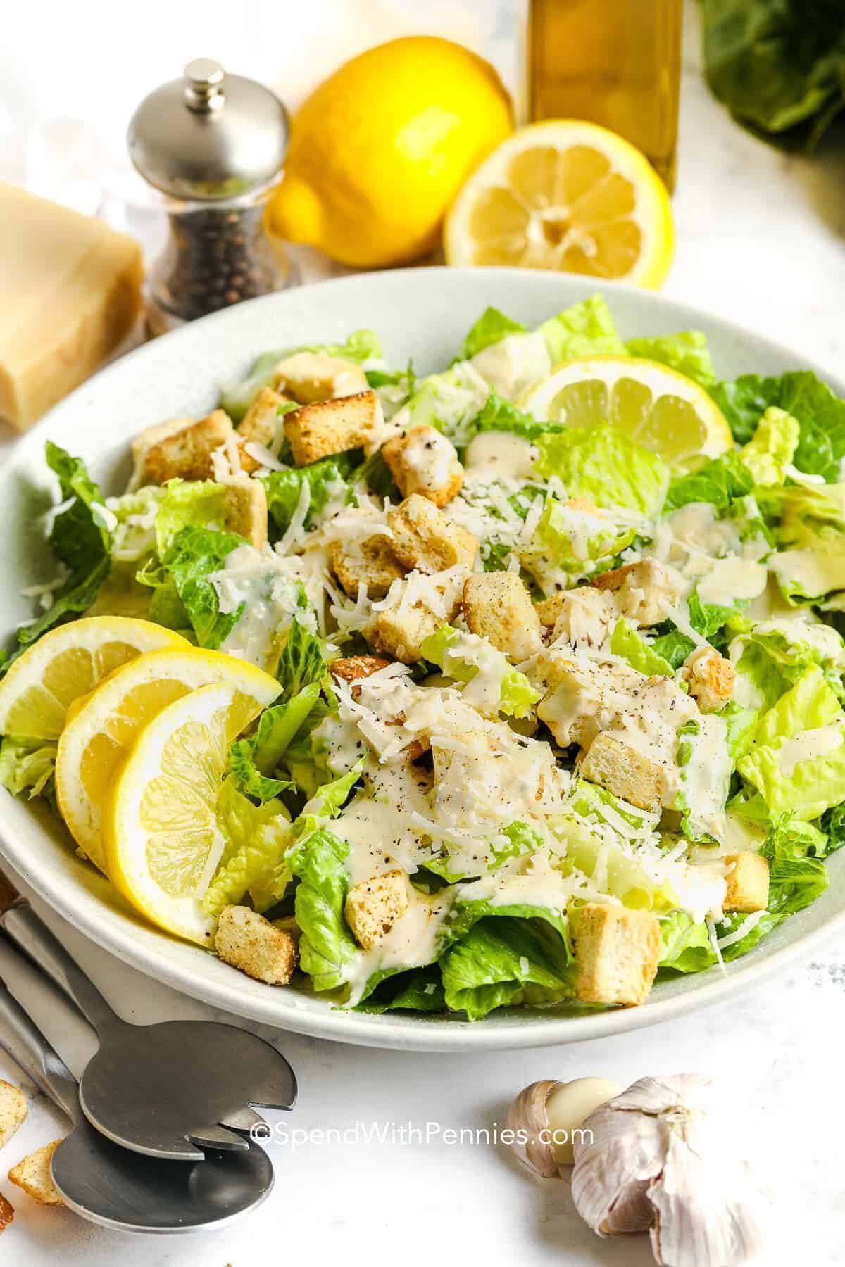 Caesar Salad Recipe with croutons