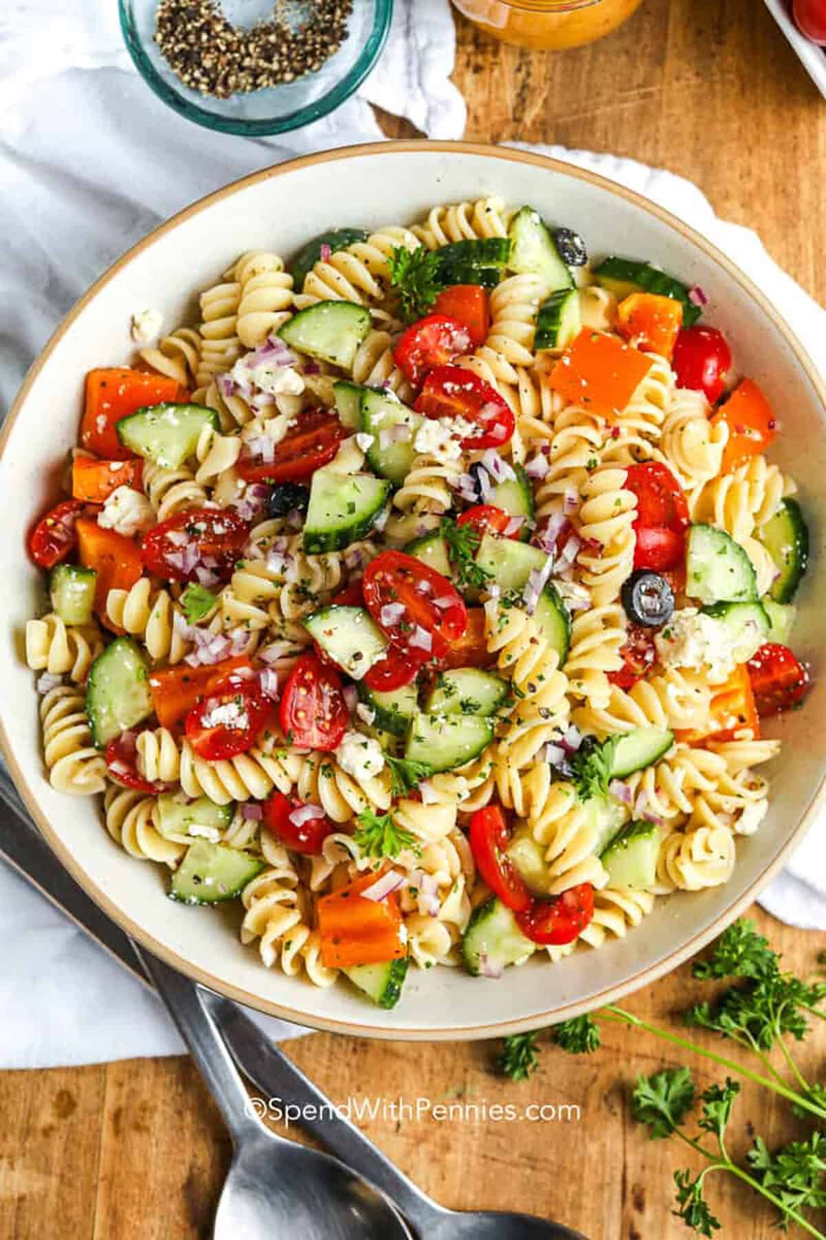 Easy Pasta Salad in a bowl