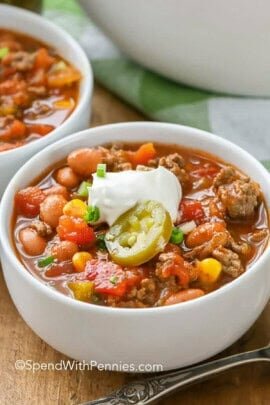 close up of Easy Taco Soup Recipe