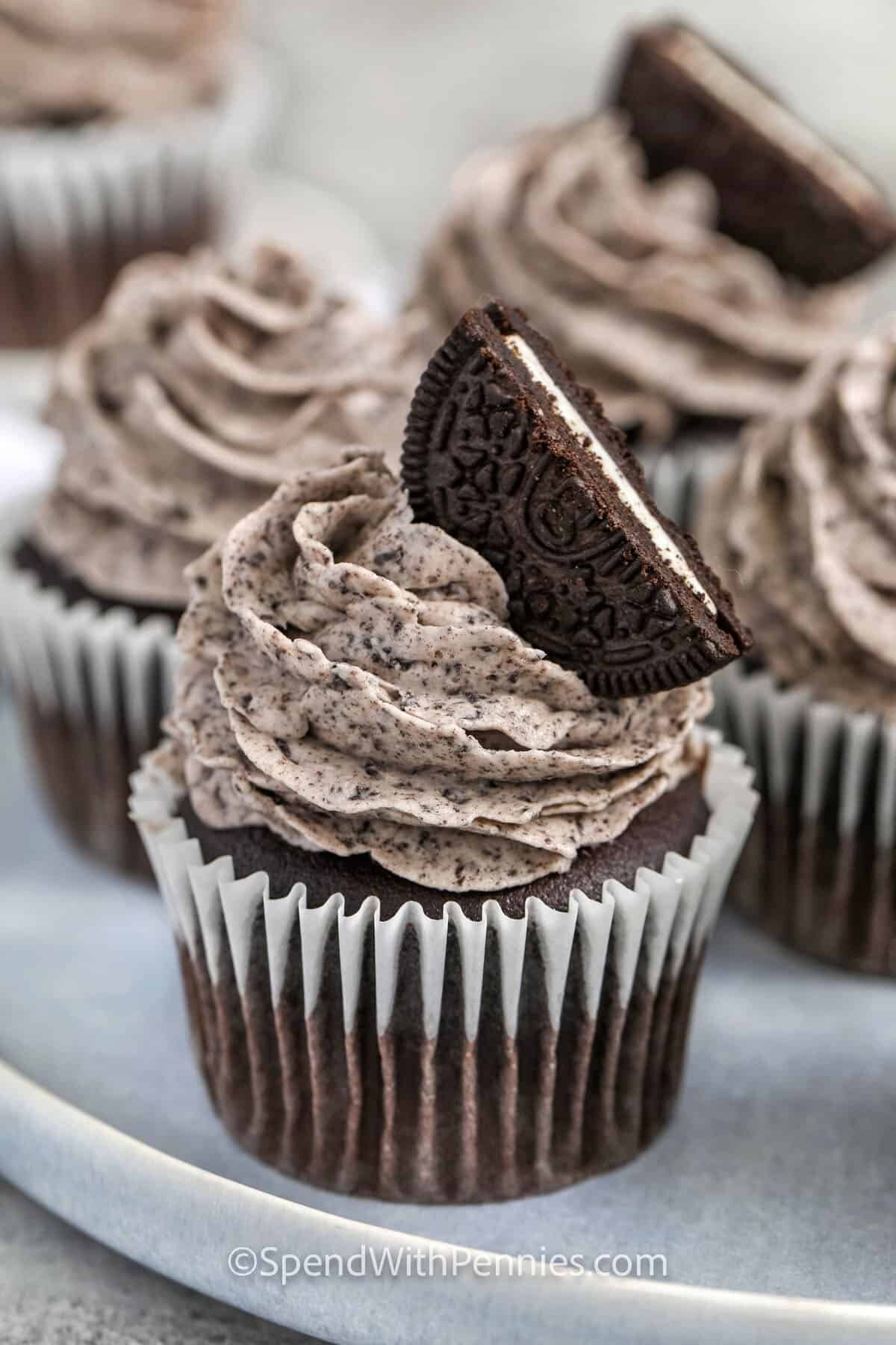 Oreo Frosting on cupcakes