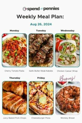 meal plan for the week of Aug 26 2024