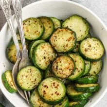 plated dish of Sauteed Zucchini