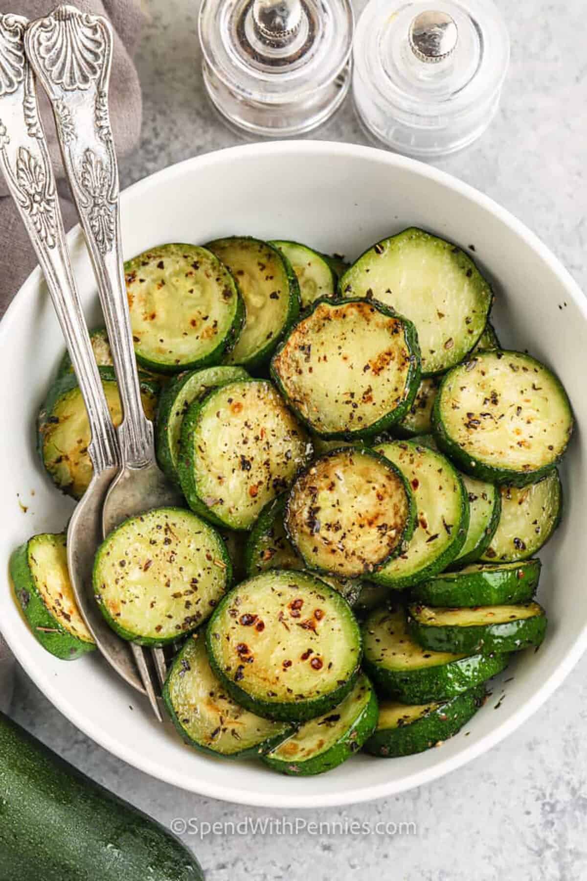 plated dish of Sauteed Zucchini