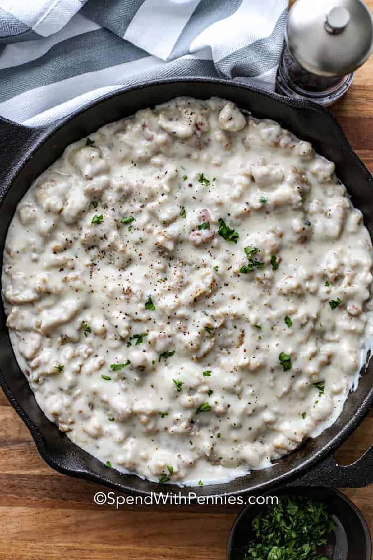 pan of The Best Sausage Gravy Recipe