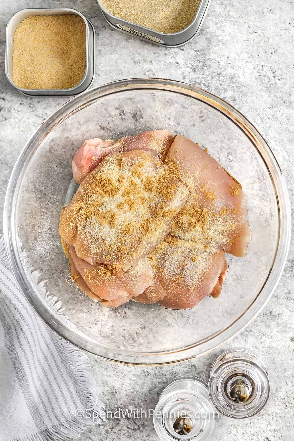 seasoning chicken to make Apricot Chicken