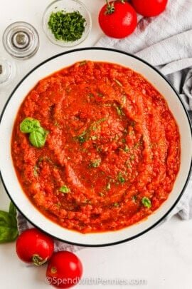 A bowl of fresh tomato sauce